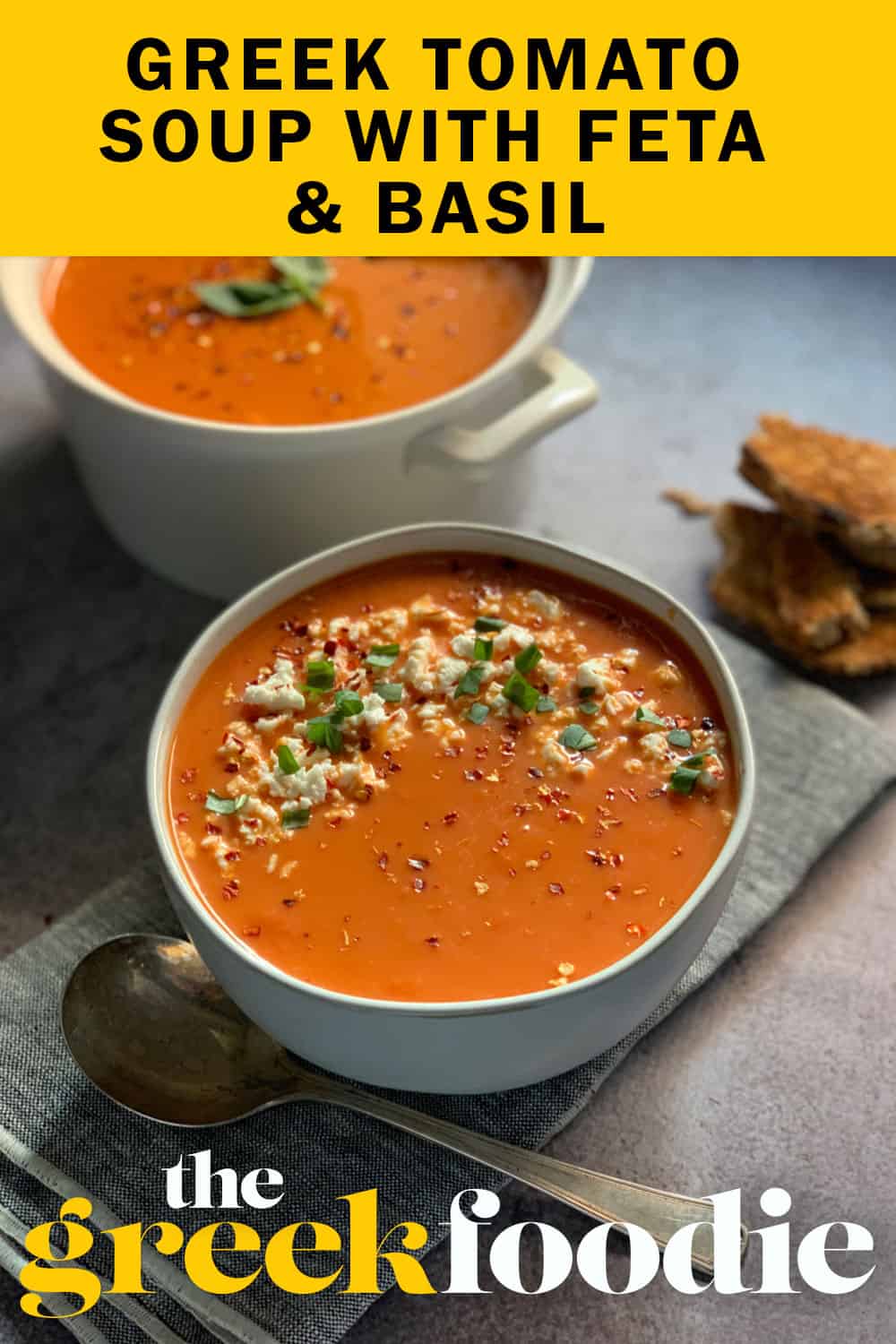 Greek Tomato Soup With Feta and Basil