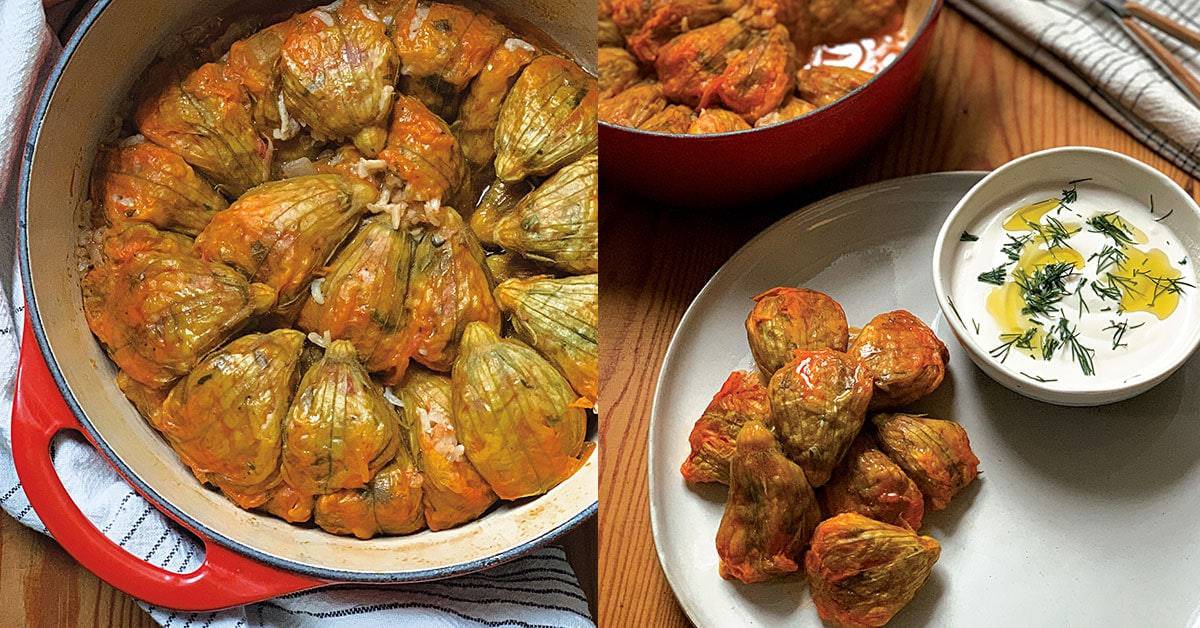 Greek Stuffed Squash Blossoms - The Greek Foodie