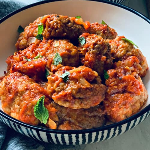 Cumin Meatballs In Red Sauce - Greek Soutzoukakia - The Greek Foodie