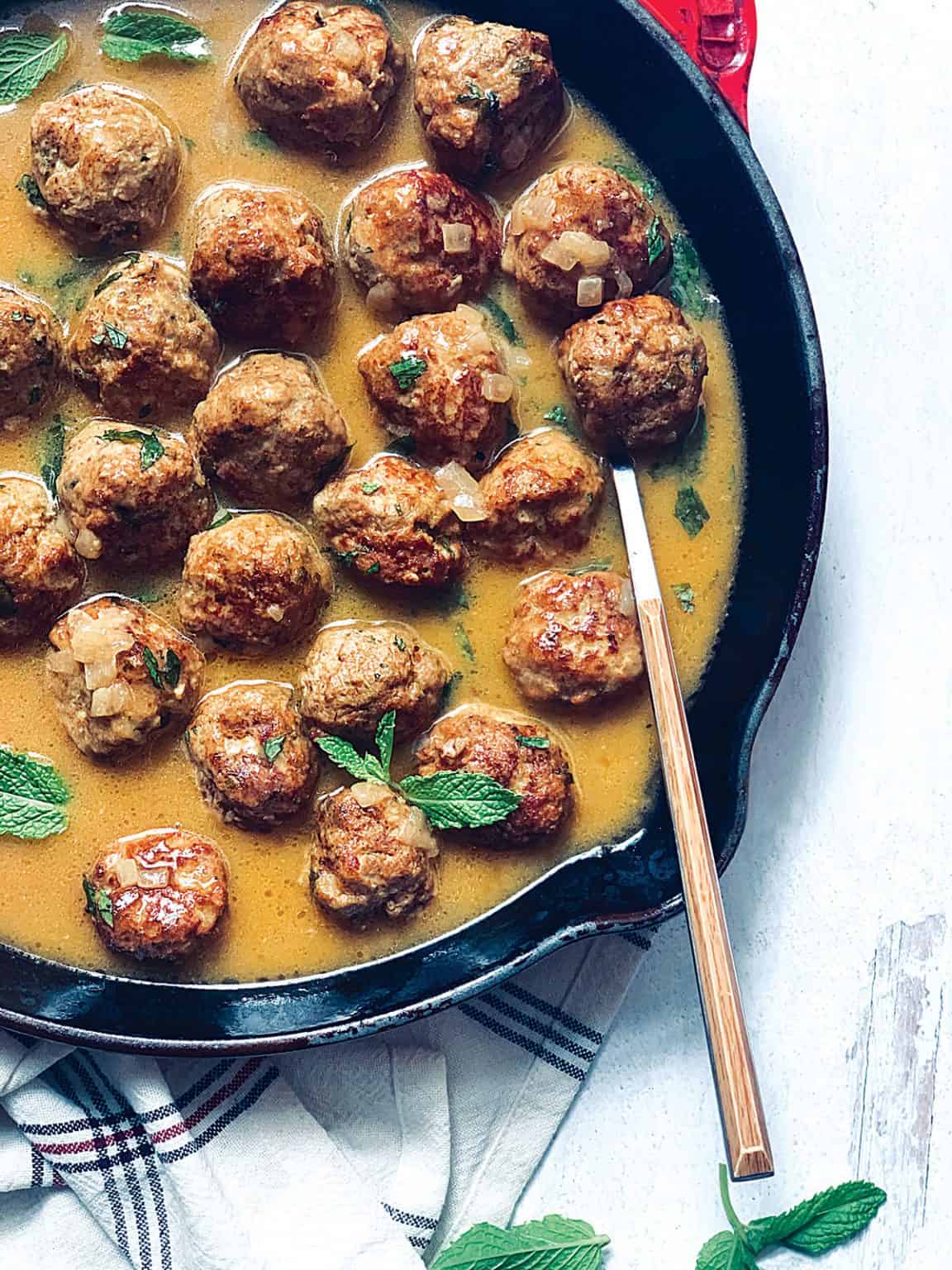 Low Carb Turkey Meatballs & Gravy The Greek Foodie