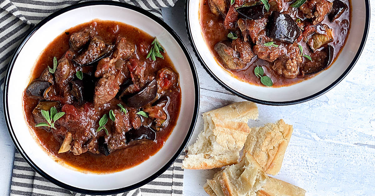 Old Fashioned Beef Stew With Eggplant The Greek Foodie