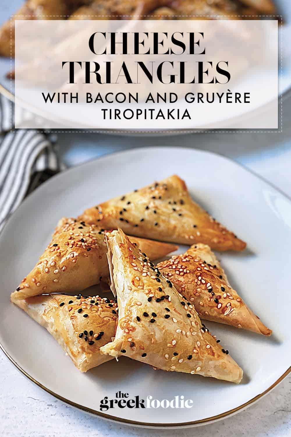 Cheese Triangles with Bacon and Gruyère - Tiropitakia