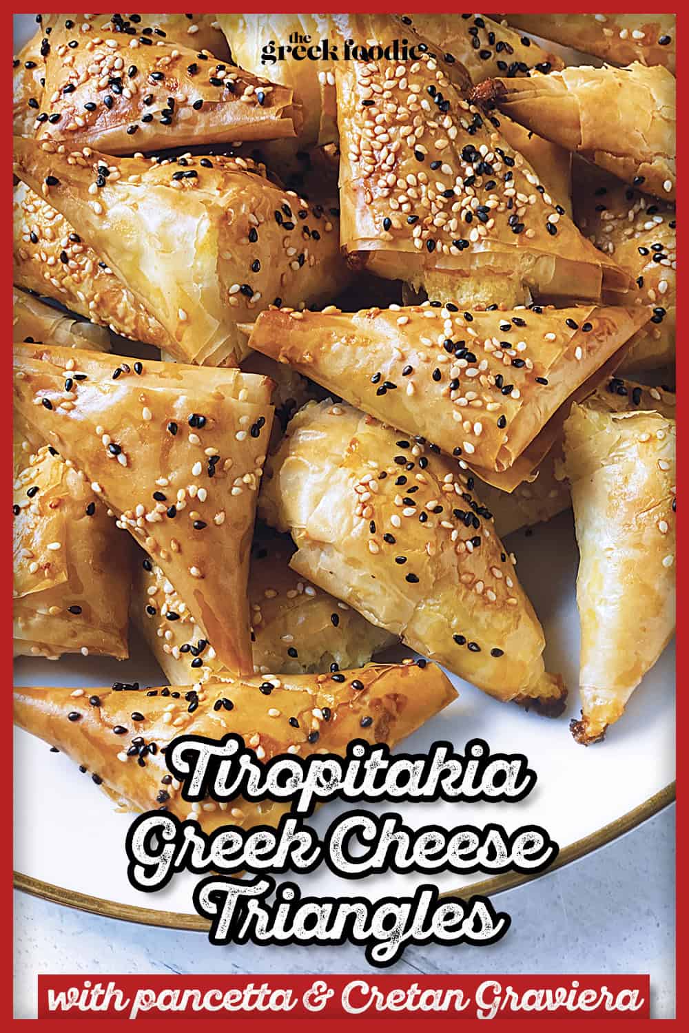 Tiropitakia: Greek Cheese Triangles with Pancetta & Cretan Graviera