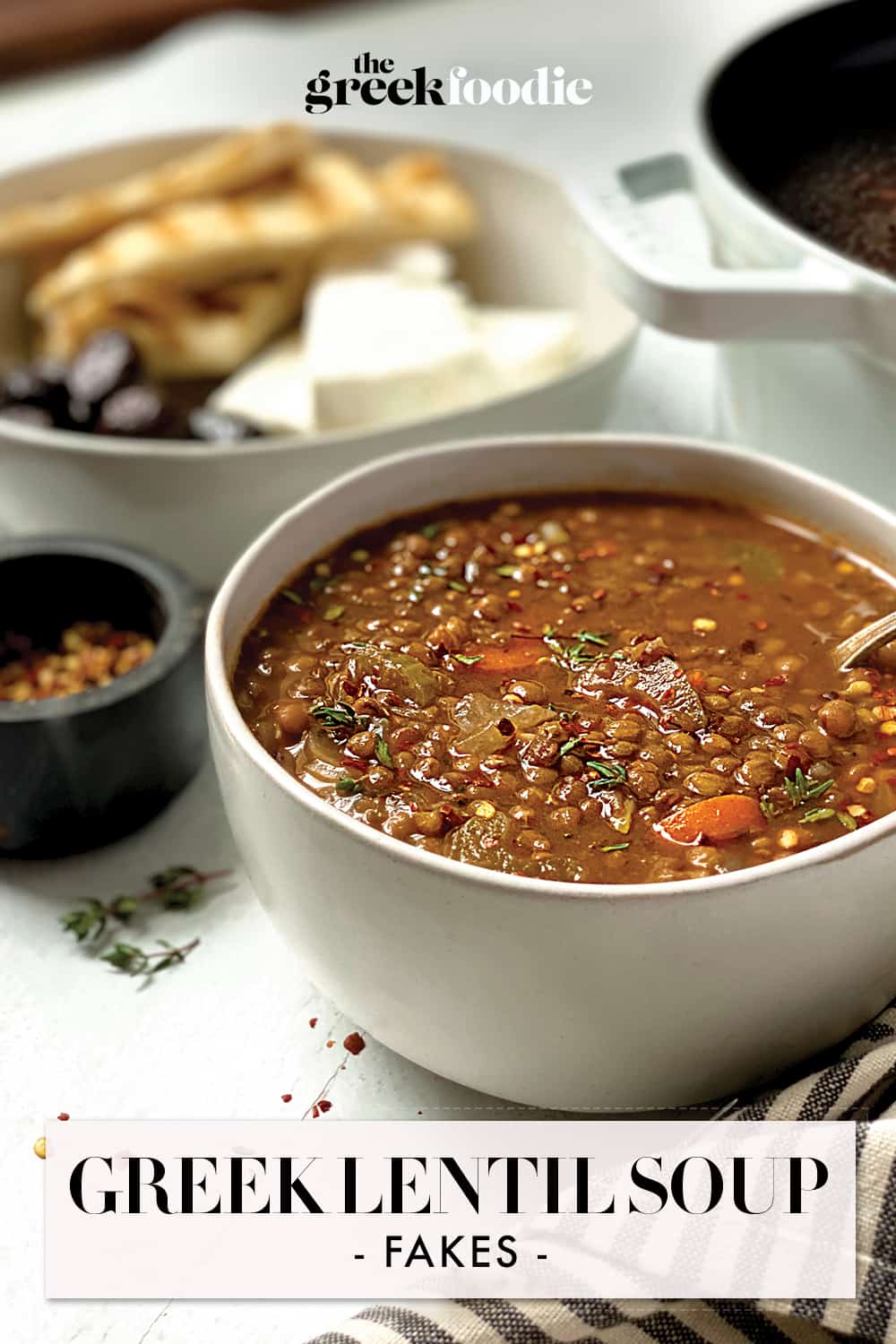 Greek Lentil Soup - Fakes - The Greek Foodie