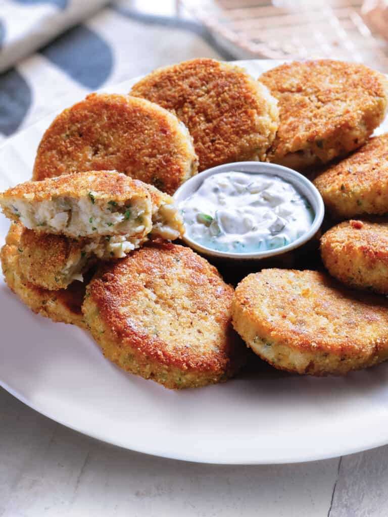Greek Codfish Cakes With Lemon Caper Aioli The Greek Foodie