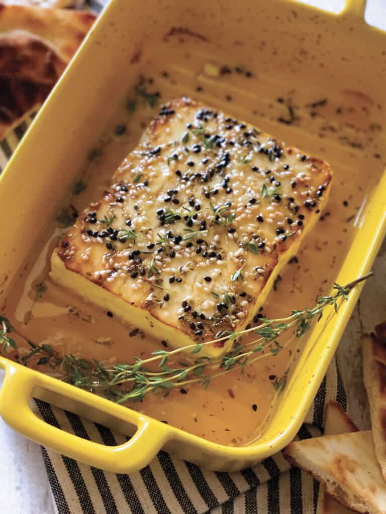 Roasted Feta Cheese With Honey and Thyme - The Greek Foodie