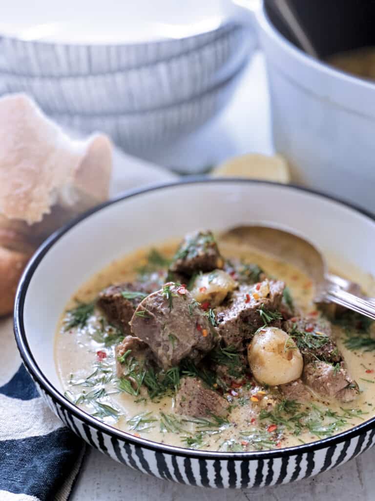 Greek Lamb Stew Avgolemono The Greek Foodie