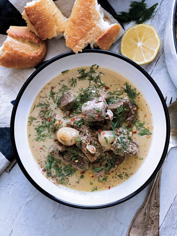Greek Lamb Stew Avgolemono The Greek Foodie