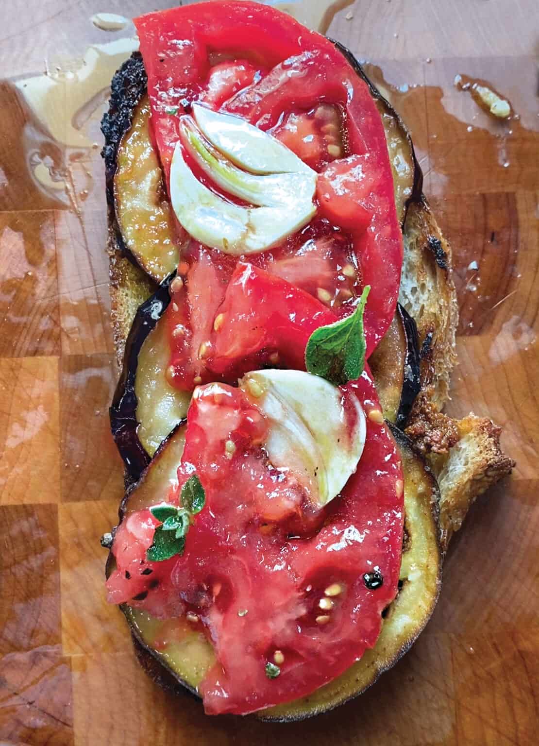 OpenFaced Tomato Eggplant Sandwich The Greek Foodie