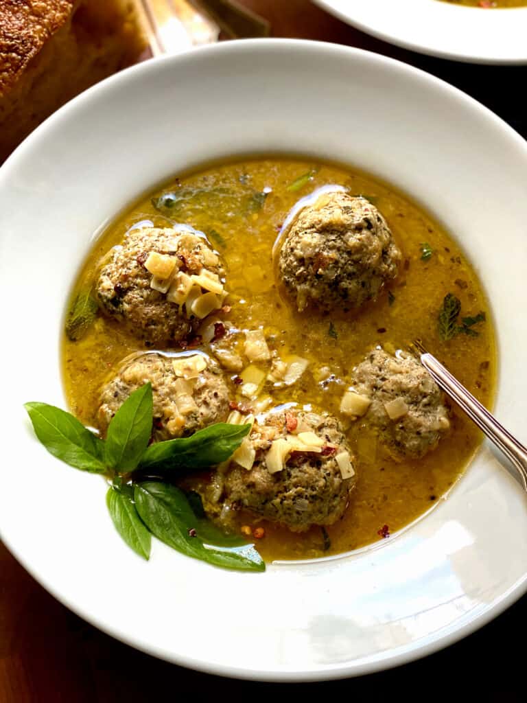 Hearty Meatball Soup - The Greek Foodie