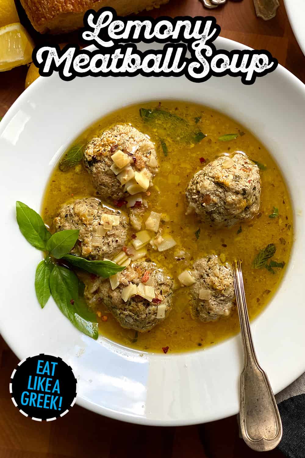 Lemony Meatball Soup with Pasta