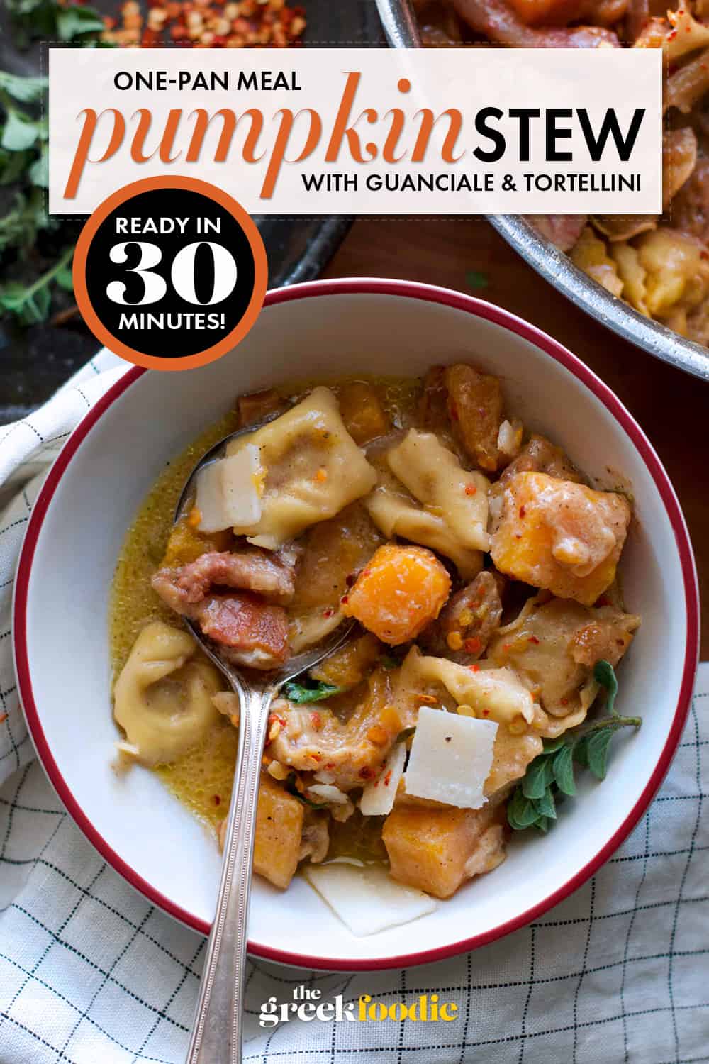 Quick Pumpkin Stew with Tortellini