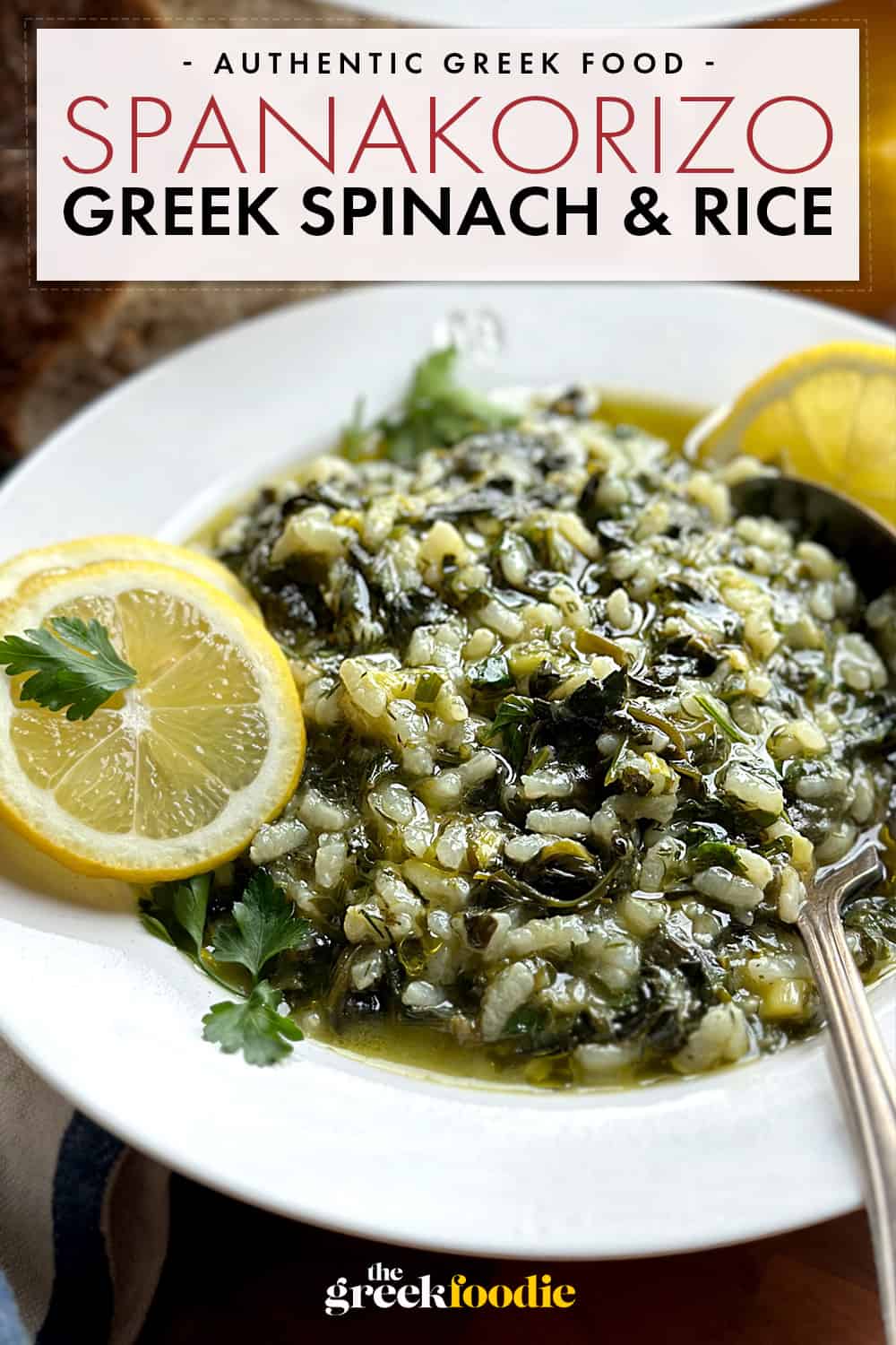 Spanakorizo-Greek Rice With Spinach And Lemon