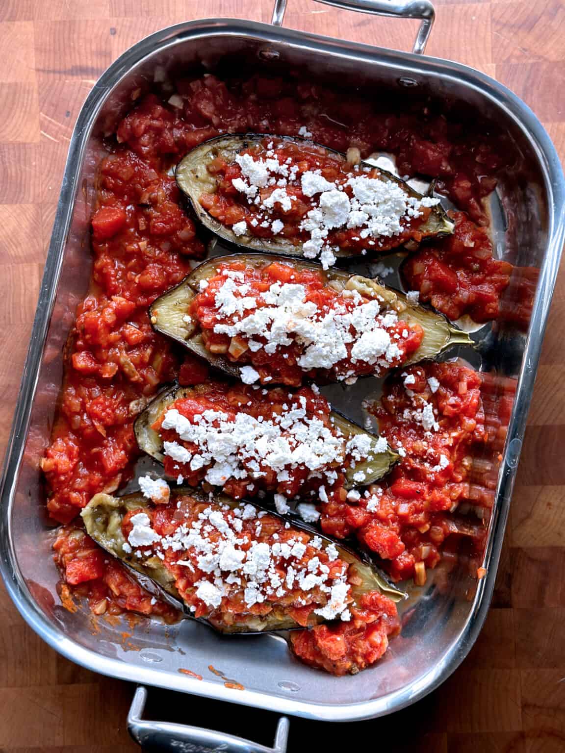 Papoutsakia - Greek Stuffed Eggplants - The Greek Foodie