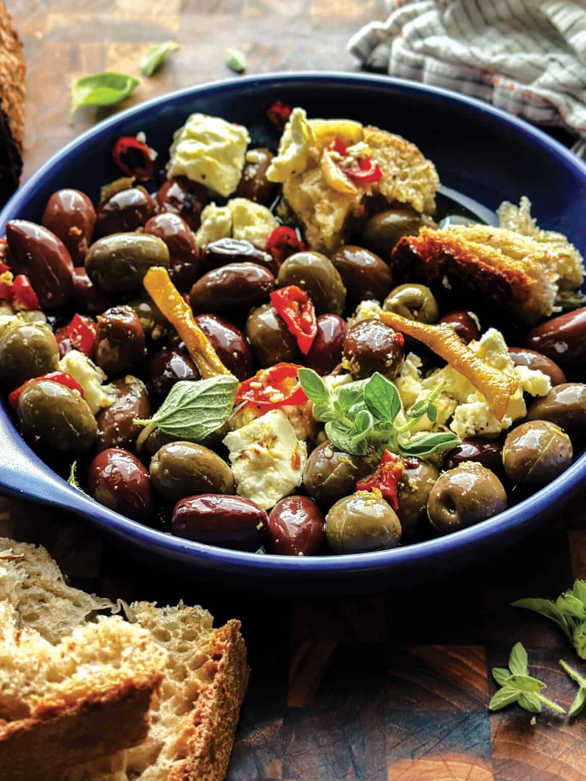 Marinated Olives With Feta, Lemon And Garlic The Greek Foodie
