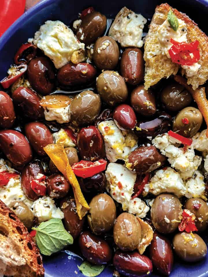 Marinated Olives With Feta, Lemon And Garlic The Greek Foodie