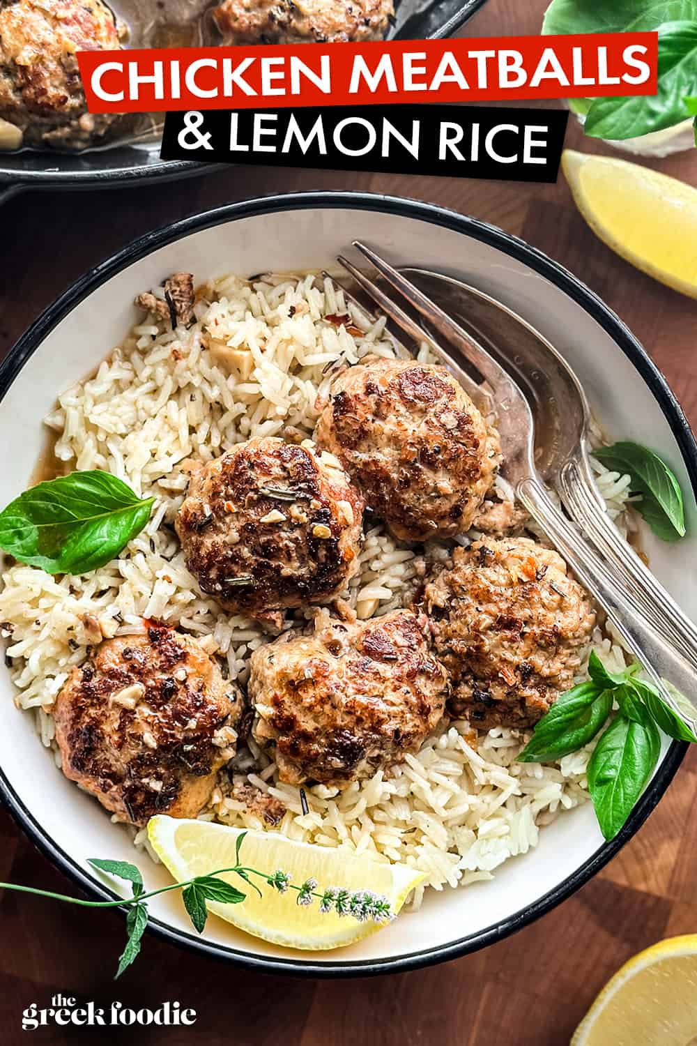 Chicken Meatballs With Lemon Rice