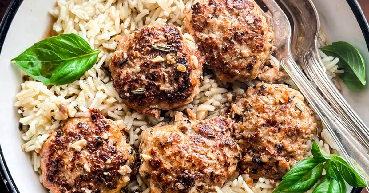 Chicken Meatballs With Lemon Rice The Greek Foodie