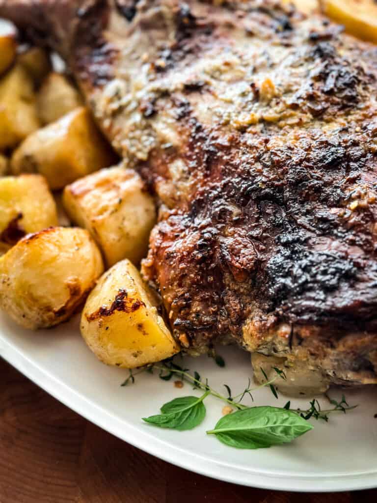 Greek Roasted Leg of Lamb With Garlic and Rosemary - The Greek Foodie