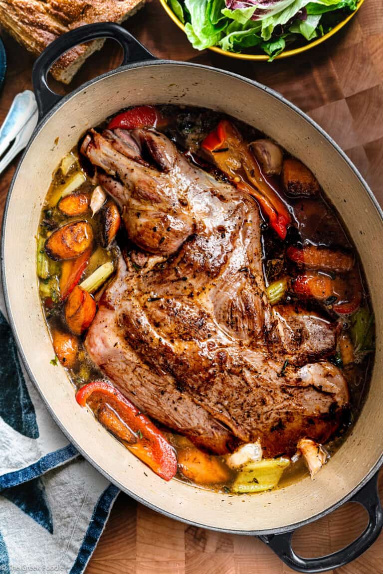 Slow Cooked Lamb Shoulder - The Greek Foodie