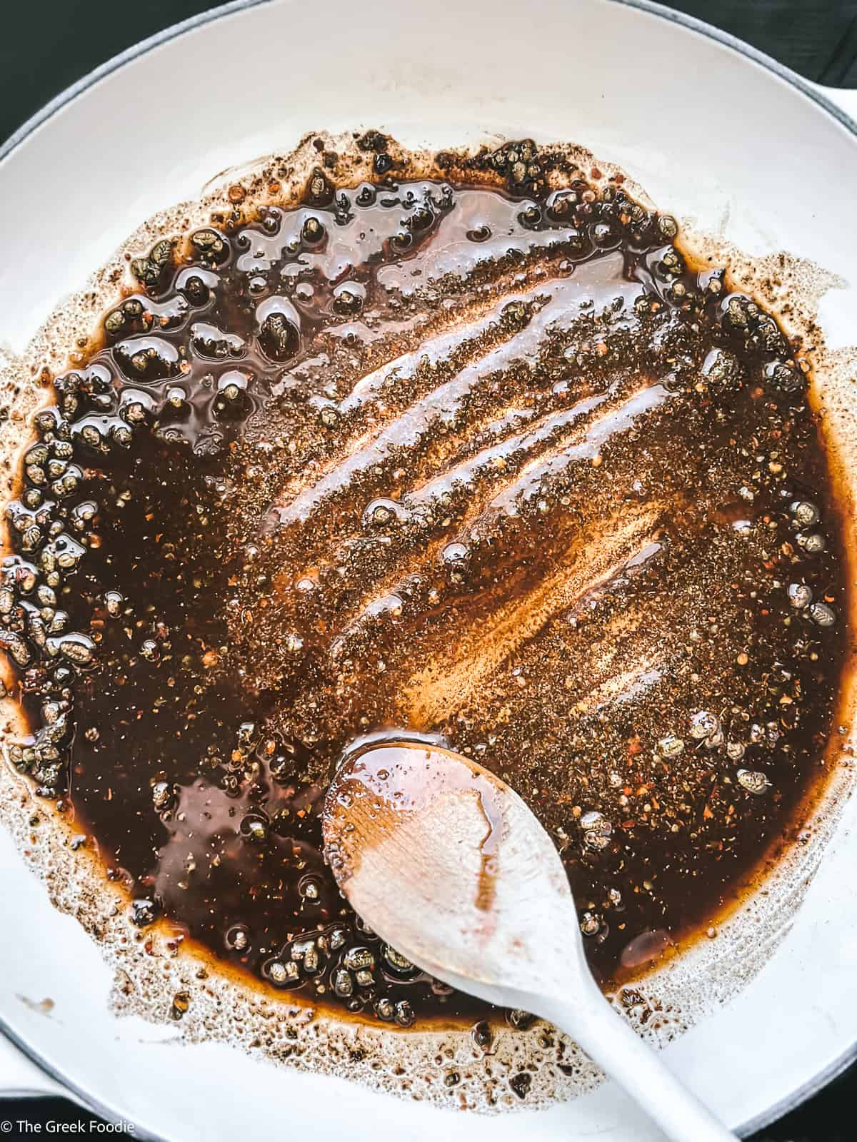 Blooming spices in olive oil.