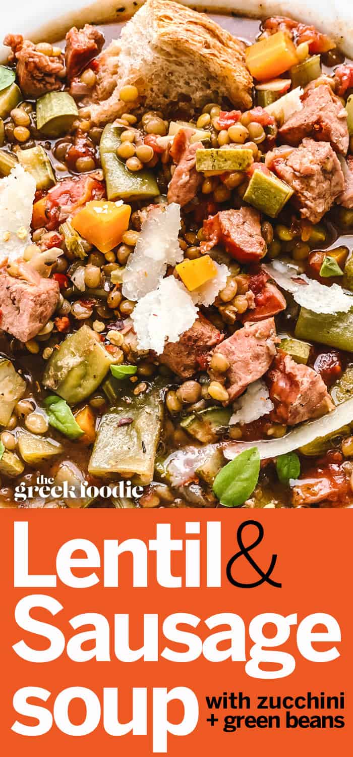 Greek Lentil Sausage Soup Recipe | Hearty One-Pot Dinner