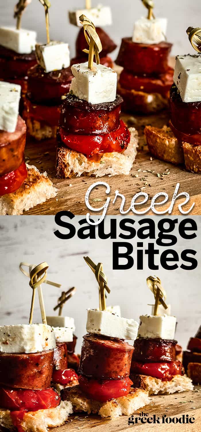 Greek Sausage Bites with Tomato & Feta