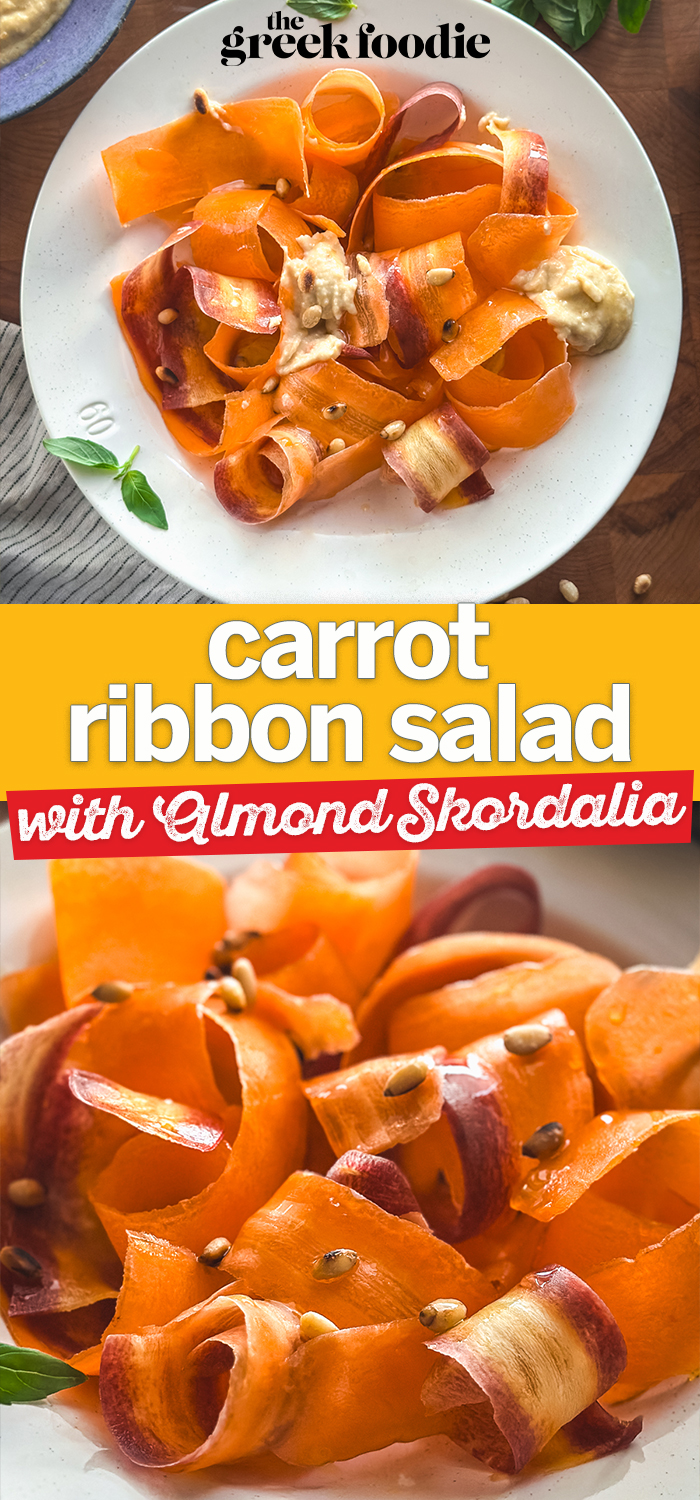 Carrot Ribbon Salad with Almond Skordalia