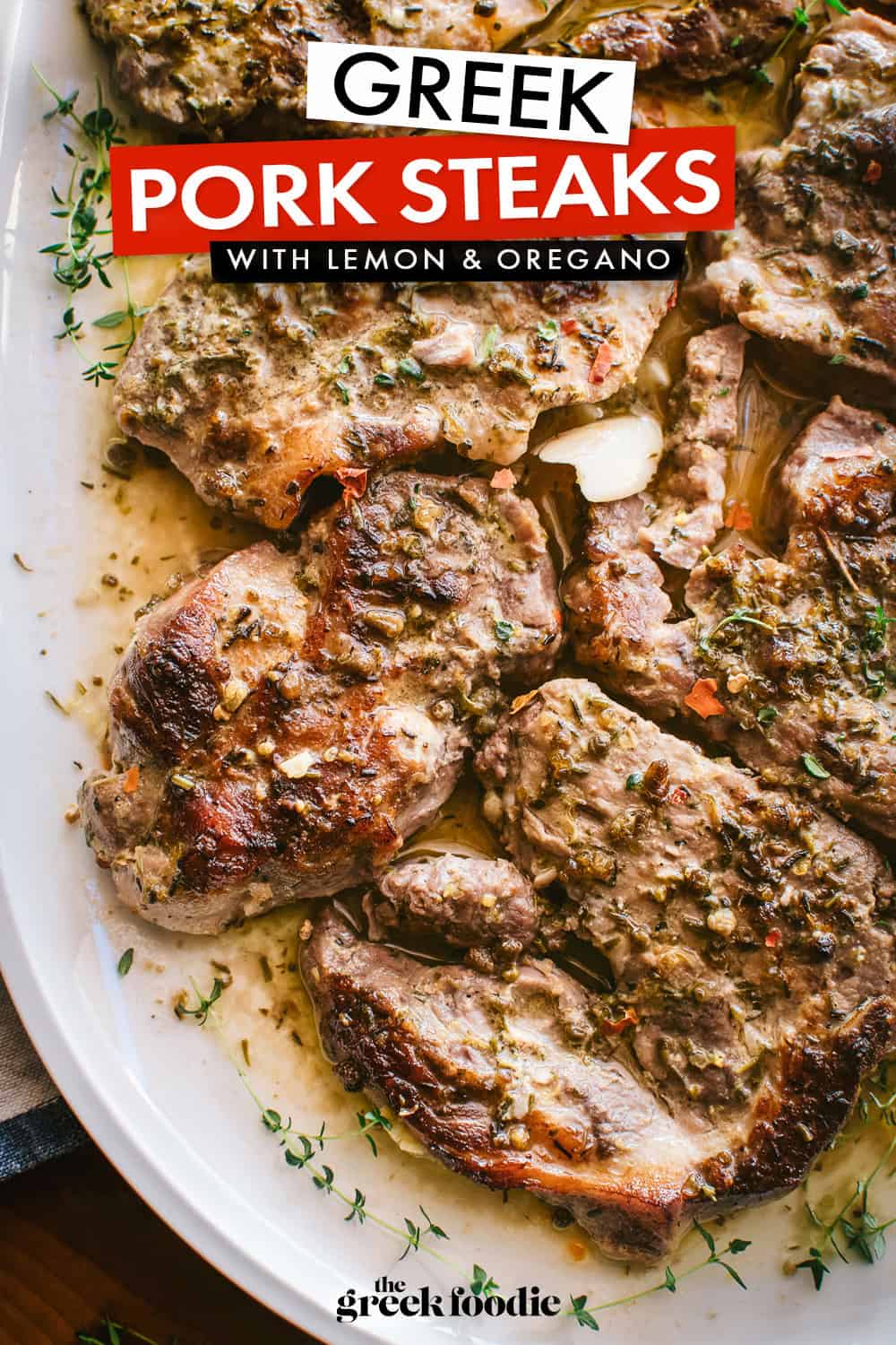 Greek Pork Steaks (Oven-Baked, Fall-Apart Tender)
